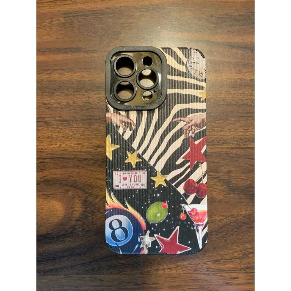 iPhone 14 Pro Max Case Graphic Zebra Space Girly Cocktail Cherry Stars Love